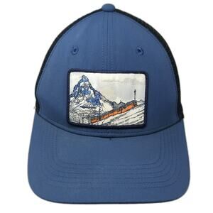 Sunday Afternoons Blue Trucker Hat One Size Mountain Train Mesh Patch Snapback